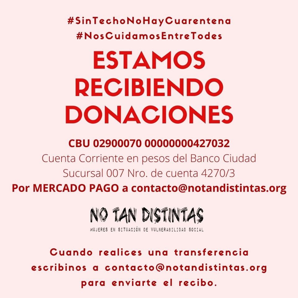 Volante con información sobre la campaña de financiamiento para mantener las acciones de la red No tan distintas